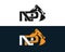 Initial Letter NP Excavator Logo Design Concept.