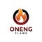 Initial Letter O with Fire Flame Fuel Gasoline Energy Logo