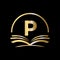 Initial Letter P Education Logo Book Concept. University, Academy Graduation Logo Template Design