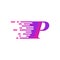 Initial letter P fast move logo vector purple pink color