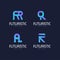 Initial Letter R Logo with Modern Concept in Blue Gradient. Usable for Business and Technology Logos