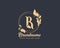 Initial Letter R perfume Logo design can be used as sign, icon or symbol, full layered vector and easy to edit and customize size