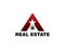 Initial letter A and star as a roof of house for real estate and home logo