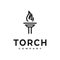 Initial Letter T or pillar for Torch logo design