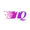 Initial letter TQ fast moving logo vector purple pink color