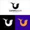Initial letter U logotype. Minimalist fish logo concept.