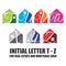 INITIAL LETTER VECTOR SET FOR REAL ESTATE AND MORTGAGE LOGO T TO Z