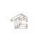 Initial letter wooden house logo