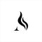 Initial Logo A Letter with Fire Shape Vector