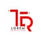 Initial Logo TR Uppercase Red Black Pencil Simple Logo Design 2