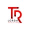 Initial Logo TR Uppercase Red Black Ribbon Simple Logo Design 3