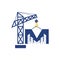 Initial M Crane Real Estate Building Construction Logo Design