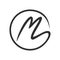 Initial M Stroke Circle Lettermark Symbol Design