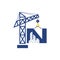 Initial N Crane Real Estate Building Construction Logo Design