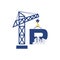 Initial P Crane Real Estate Building Construction Logo Design