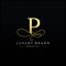 Initial P Luxury Letter Logo Design , Elegance Wedding Initial Monogram