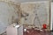 Initial preparation of the premises for finishing works. shabby walls. ruin