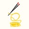 Initial Q Noodle Chopstick logo