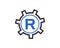 Initial R Gear Letter Logo Design Template. R Gear Engineer Logo. Gear Logo on letter R