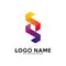 Initial S logo vector template, pixel, fast logo, triangle, r, v, n, c