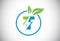 Initial T letter thunderbolt leaf circle or eco energy saver icon. Leaf and thunderbolt icon concept for nature power electric