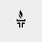 Initial T Torch Logo Template Vector Design