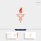 Initial T Torch Logo Template Vector Design