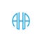 Initial three letter AHA circle logo