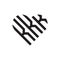 Initial three letter heart outline logo vector