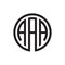 Initial three letter logo circle AAA black outline stroke