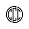 Initial three letter logo circle CCC black outline stroke