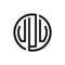 Initial three letter logo circle UUU black outline stroke