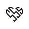 Initial three letter sss heart outline logo vector