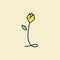 Initial yellow tulip flower I