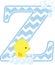 Initial z with cute baby rubber duck