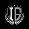 Initials inspiration letter I G logo shield badge illustration