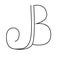 Initials lettering, hand drawing monogram J,B.