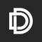 Initials letters DD shape logo monogram, two letters D together, overlapping white lines identity typography mark
