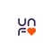 Initials letters UNF Love logo