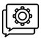 Initiative chat thinking icon outline vector. Critical think