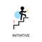 Initiative logo and man with stairs on white background illustration design.vector