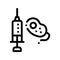 Injection And Bacterium Vector Sign Thin Line Icon