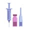 Injection syringe and ampoules flat icon