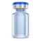 Injection vaccine in blue glass pharmacy vial bottle