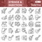 Injections line icon set, medical syringe symbols collection or sketches. Health And Medical linear style signs for web