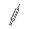 Injections symbol isolated syringe shot line art