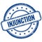 INJUNCTION text on blue grungy round rubber stamp
