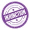 INJUNCTION text on violet indigo round grungy stamp
