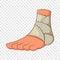 Injured ankle icon, cartoon style