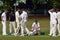 Injured Cricket player during a game